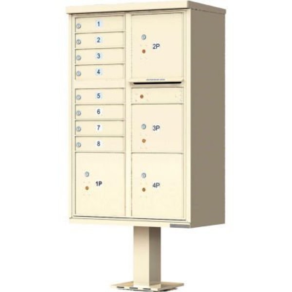 Florence Mfg Co Vital Cluster Box Unit, 8 Mailboxes & 4 Parcel Lockers, Sandstone 1570-8T6SDAF